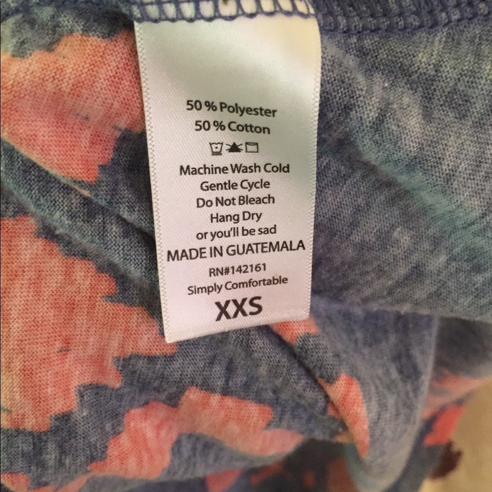 LuLaRoe XXS Gray and Salmon Carly - Picture 4 of 4